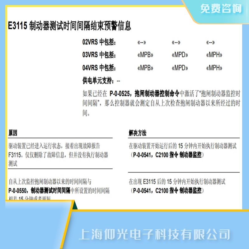 ������ʿ��Rexroth���I(y��)�ŷ����S�޷���(w��),�ŷ��(q��)����E3115���ϴ��a����,��z�y�M